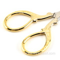 Stainless steel hairdressing scissors eyebrow scissors golden nose hair scissors